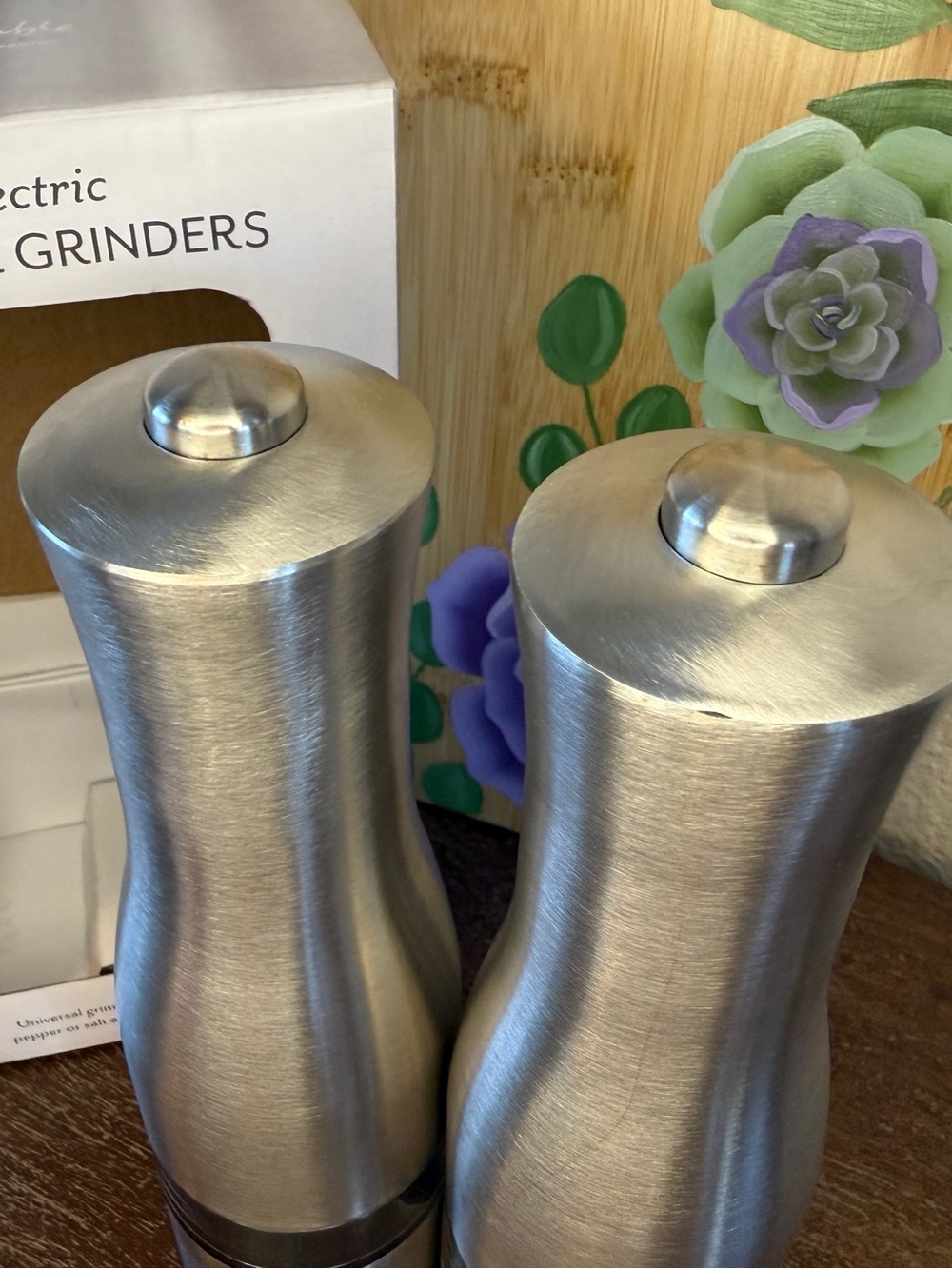 Sur La Table Stainless Steel Electric Salt & Pepper Grinder Set - Picture 11 of 16